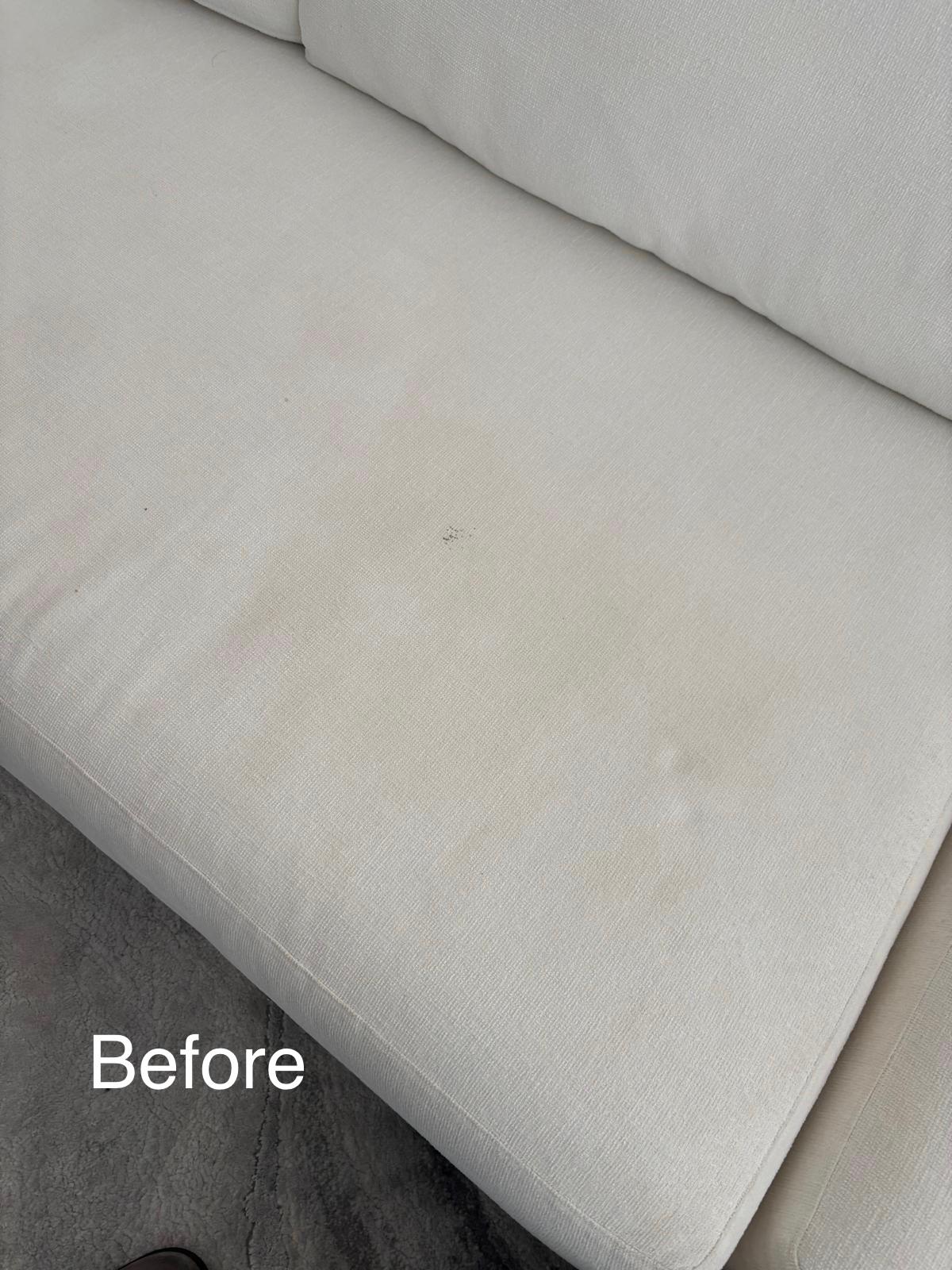 White Sectional Sofa before cleaning